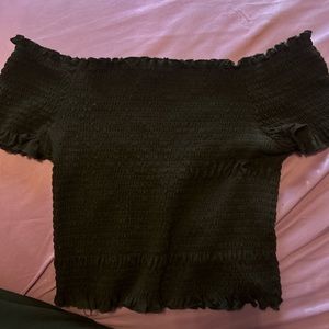 Black Off The Shoulder Crop Top
